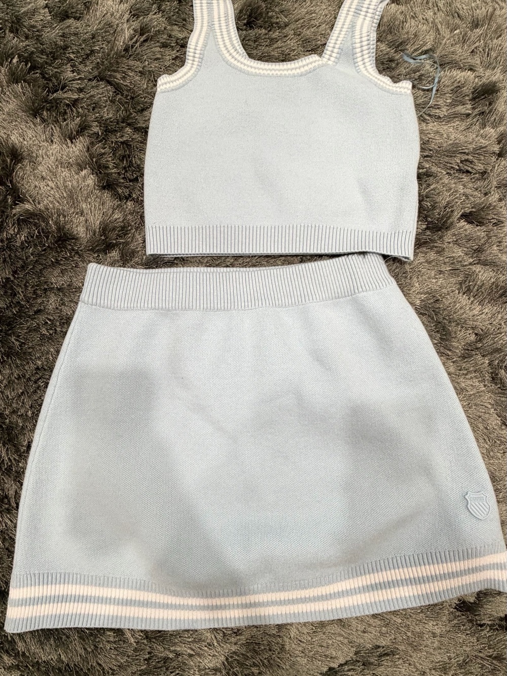 K-Swiss Light Blue Knit Skirt Set